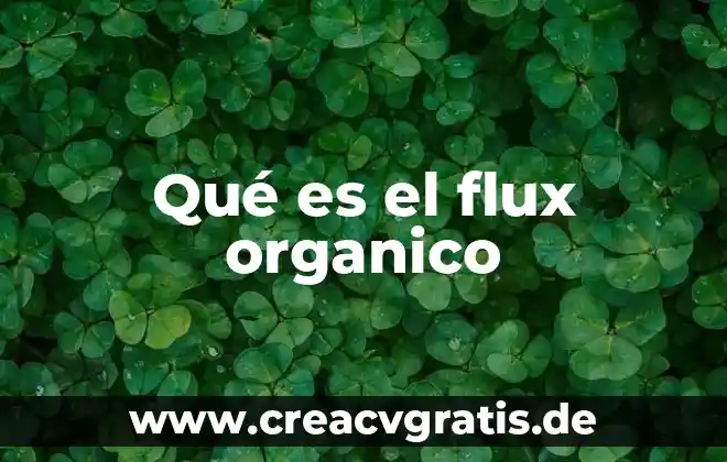Acceso orgánico que es 3 Qué es el flux organico