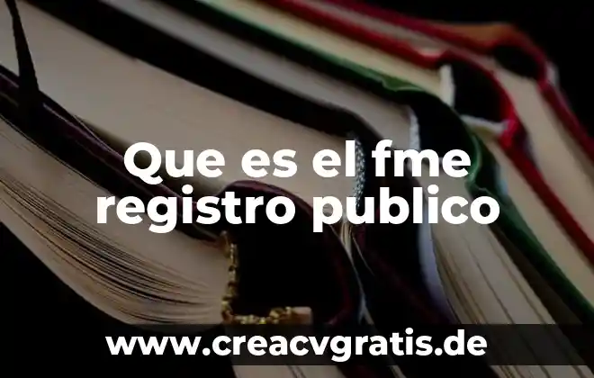Qué es el derecho público 3 Que es el fme registro publico