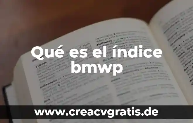 Que es kisr indice 6 Qué es el índice bmwp