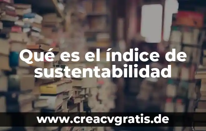 Que es el dinero para niños 6 Qué es el índice de sustentabilidad