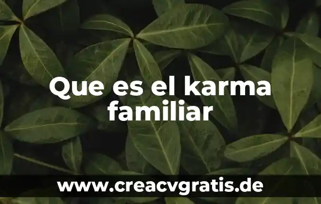 Qué es la connotación positiva en terapia familiar 5 Que es el karma familiar