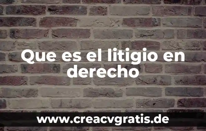 Tendu de ballet que es y su significado 7 Que es el litigio en derecho