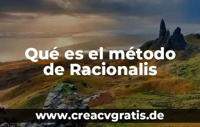 Que es el metodo pigmalion 5 Qué es el método de Racionalis