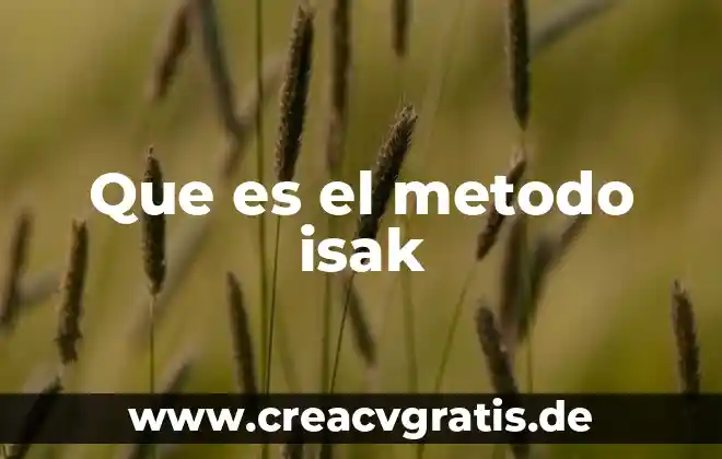 Que es un sol en finacke 8 Que es el metodo isak