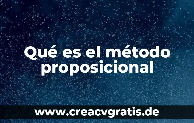 Castizos que es significado concepto 7 Qué es el método proposicional