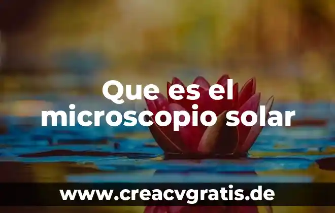 Qué es el microscopio y los diferentes tipos que hay 3 Que es el microscopio solar