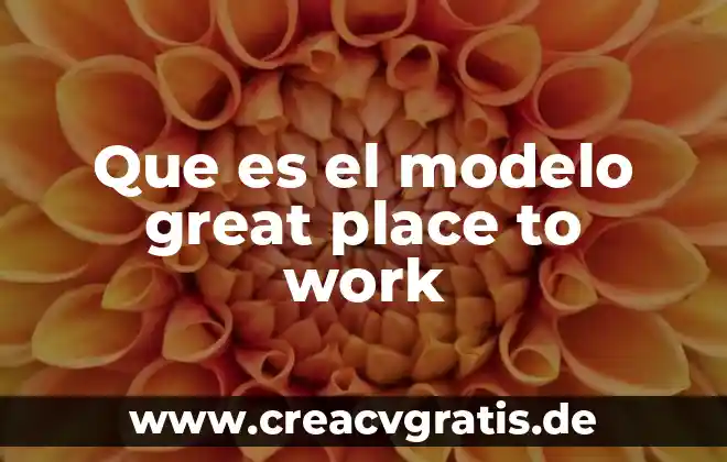 Qué es un mode work en computación 6 Que es el modelo great place to work