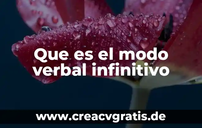 Expresión verbal que es definición 8 Que es el modo verbal infinitivo