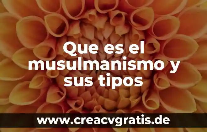 Que es un elemento demografico 3 Que es el musulmanismo y sus tipos