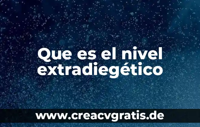 Que es bajo nivel en programacion 3 Que es el nivel extradiegético