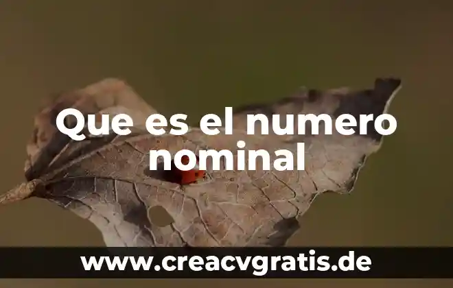 Qué es el número consecuente 3 Que es el numero nominal