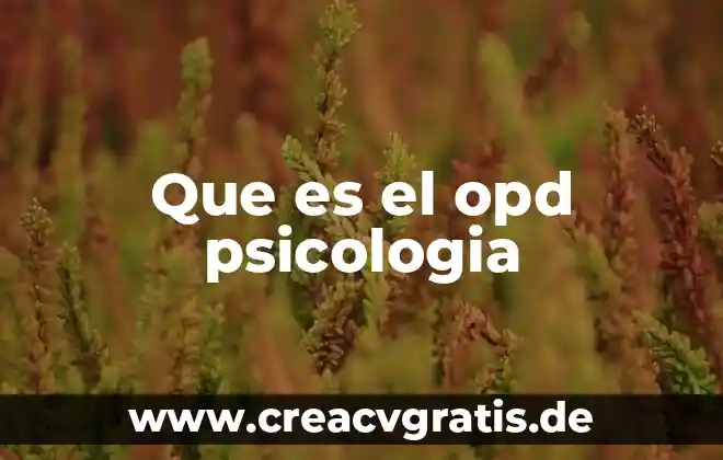 Self sexual en psicología qué es 5 Que es el opd psicologia