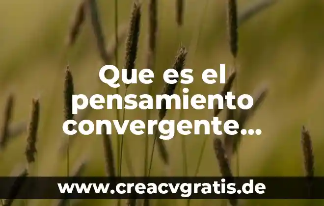 Que es el pensamiento y ejemplos desu significado 6 Que es el pensamiento convergente caracteristicas