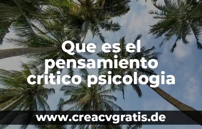 Ensayo critico que es y caracteristicas 8 Que es el pensamiento critico psicologia