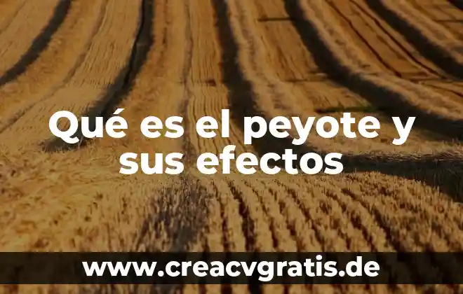 Que es la anticolinesteraza y sus efectos 7 Qué es el peyote y sus efectos