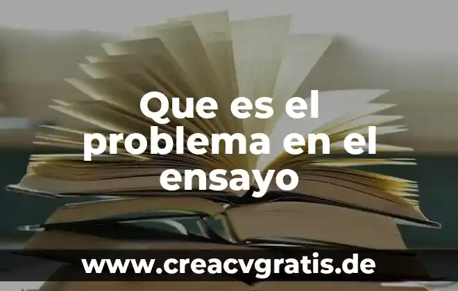 Que es un esquema de un ensayo 6 Que es el problema en el ensayo