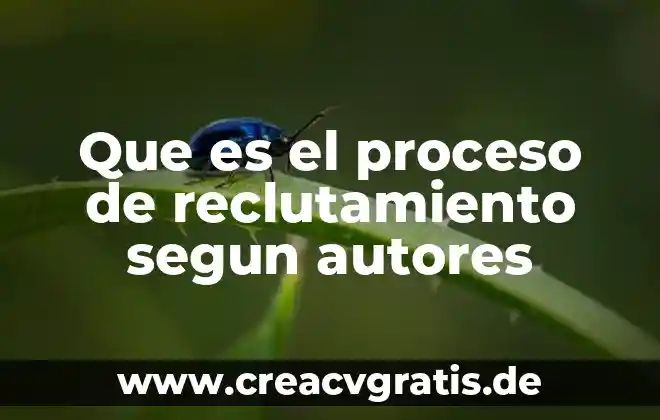 Que es la justificacion de la tesis segun autores 6 Que es el proceso de reclutamiento segun autores