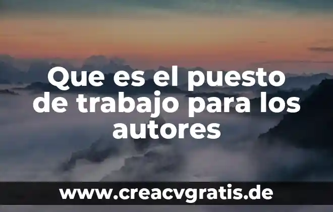 Qué es número de identificación jurídica 5 Que es el puesto de trabajo para los autores