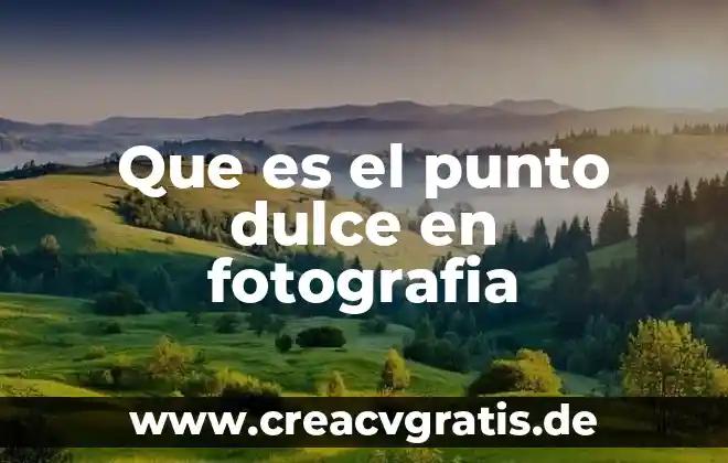 Por que es muy pequeña la canidad de agua dulce 7 Que es el punto dulce en fotografia