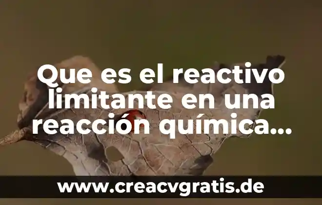 Que es un modelo de reaccion quimica 4 Que es el reactivo limitante en una reacción química ppt