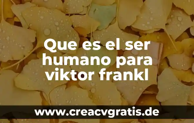 Consulta que es una bodega y para que sirve 3 Que es el ser humano para viktor frankl