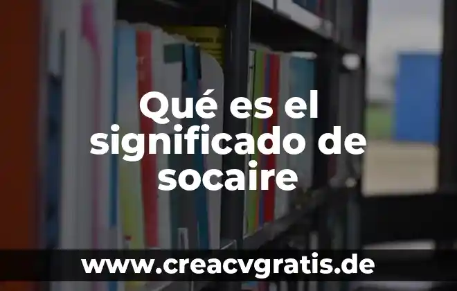 Castizos que es significado concepto 5 Qué es el significado de socaire