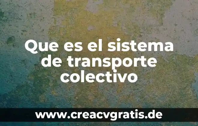 Qué es un sistema en filosofía 6 Que es el sistema de transporte colectivo