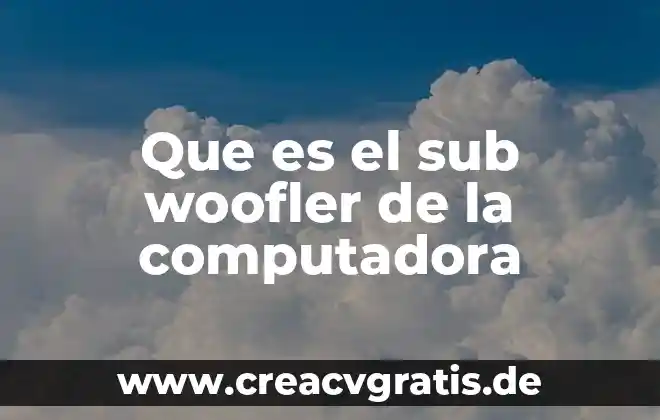 Que es el joystick de la computadora 3 Que es el sub woofler de la computadora