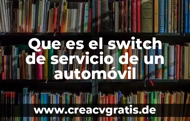 Que es chofer de servicio particular 7 Que es el switch de servicio de un automóvil