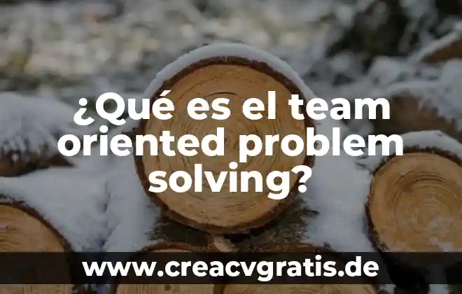 Qué significa o qué es un WAN en informática 3 ¿Qué es el team oriented problem solving?