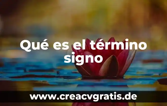 Que es un signo palabras entendibles 5 Qué es el término signo