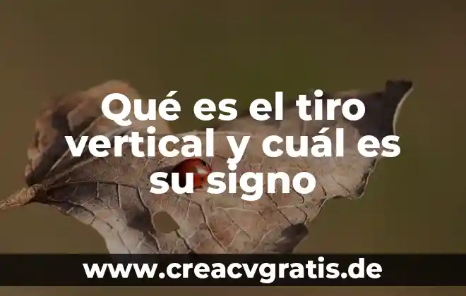 Qué es la caída libre y tiro vertical 7 Qué es el tiro vertical y cuál es su signo