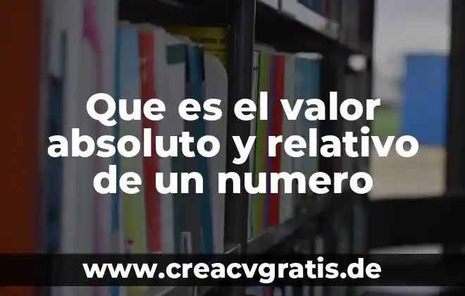 Que es el valor de significa verdad 3 Que es el valor absoluto y relativo de un numero