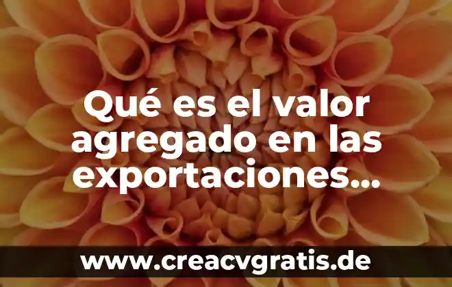 Que es el agregado economico 6 Qué es el valor agregado en las exportaciones clave