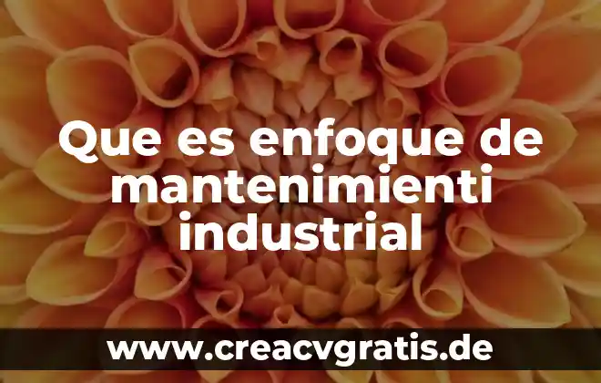 Que es usuario industrial 4 Que es enfoque de mantenimienti industrial