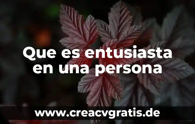 Que es ser una persona subjetivo 7 Que es entusiasta en una persona