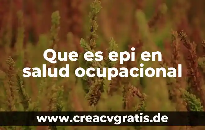 Que es salud ocupacional segun la oms y oit 3 Que es epi en salud ocupacional