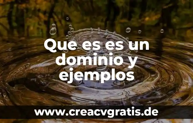 Que es el dominio de relacion 3 Que es es un dominio y ejemplos