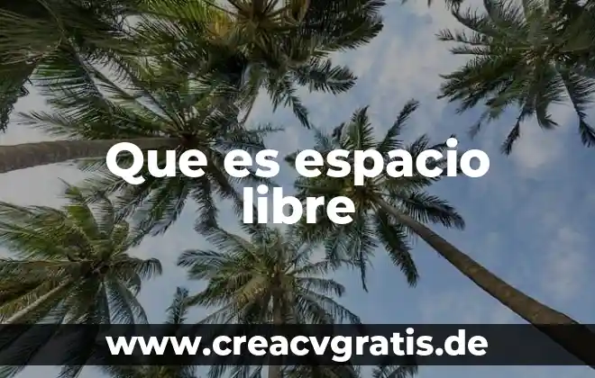 Que es la libre conciencia 3 Que es espacio libre