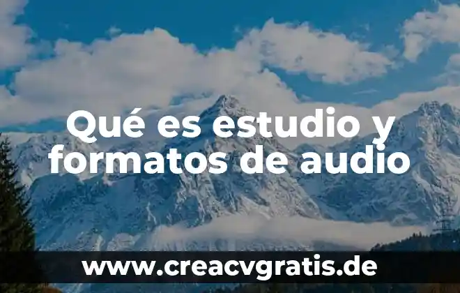 Que es coaxial digital audio output 8 Qué es estudio y formatos de audio