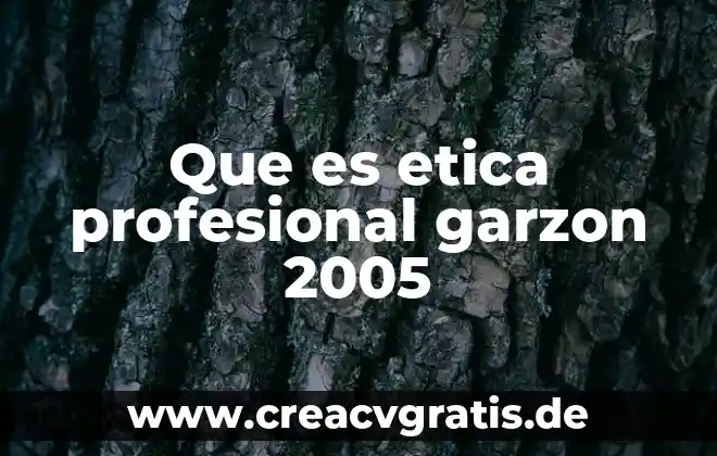 Que es actividad empresarial y profesional 6 Que es etica profesional garzon 2005