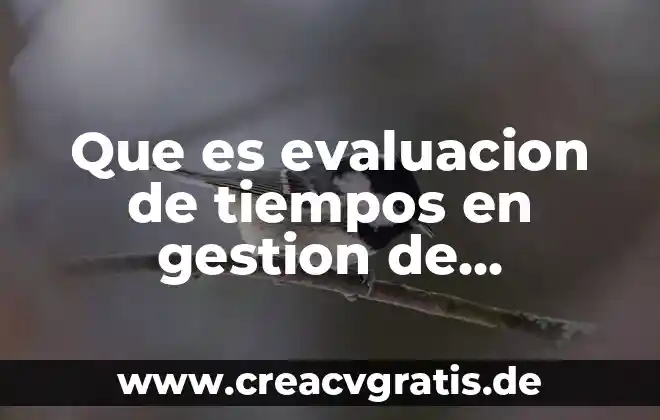 Que es una evaluacion previa 7 Que es evaluacion de tiempos en gestion de proyectos