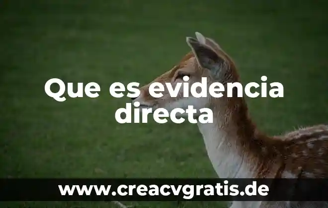 Que es la palpacion directa 4 Que es evidencia directa