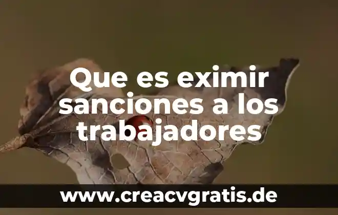 Participación de los trabajadores que es 7 Que es eximir sanciones a los trabajadores