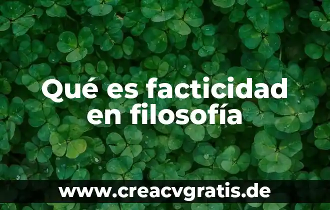 Que es disciplina de la filosofia 5 Qué es facticidad en filosofía