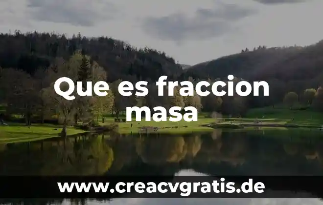 Qué es un contaminante químico del agua 4 Que es fraccion masa