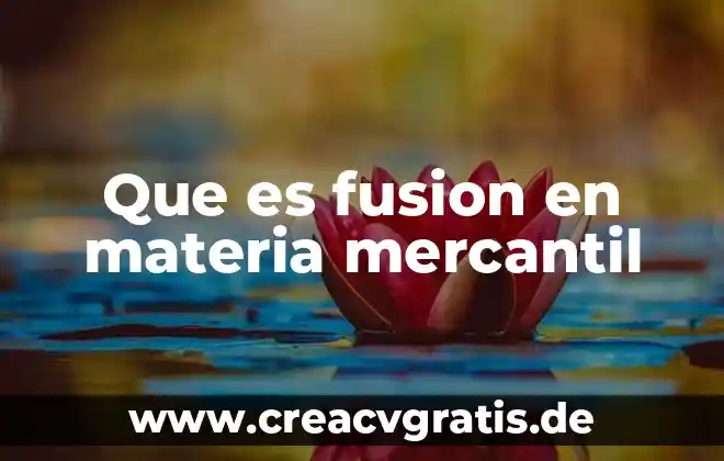 Que es una fusion y agua 5 Que es fusion en materia mercantil