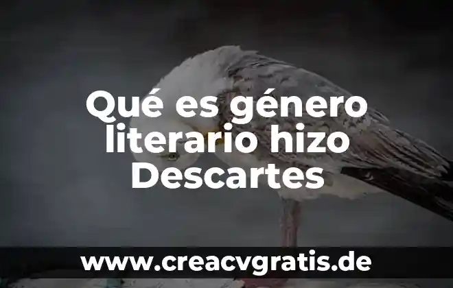El ser humano alma y cuerpo descartes que es 4 Qué es género literario hizo Descartes