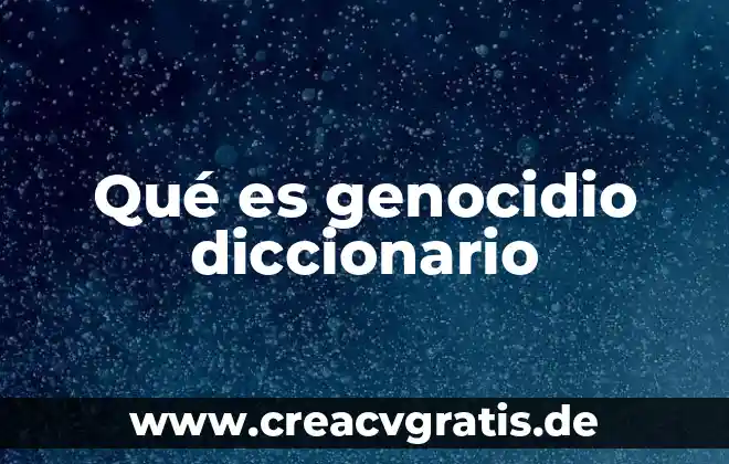 Que es verbo compuesto ejemplos 3 Qué es genocidio diccionario