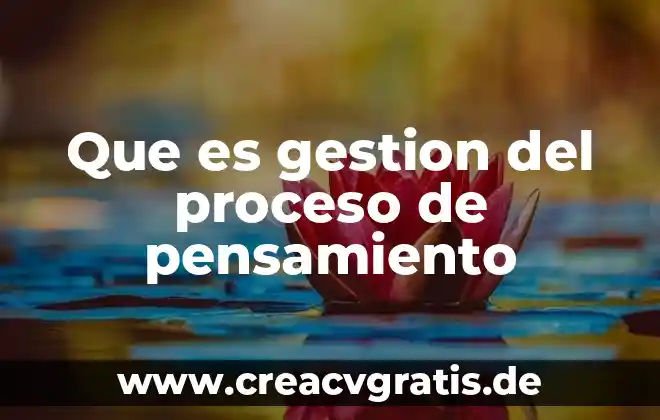 Que es gestion de calidad segun autores 6 Que es gestion del proceso de pensamiento